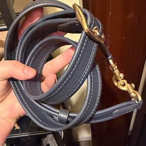 Coach Blue Leather Crossbody Bag Strap with Gold Hardware